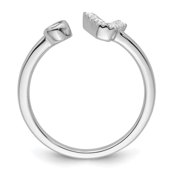 Rhodium Over 14K White Gold Lab Grown Diamond VS/SI GH, Initial V
Adjustable Ring