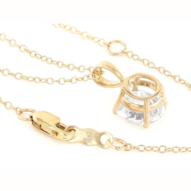 Lab-Grown Diamond Solitaire Pendant In 14K Gold 2.00ct