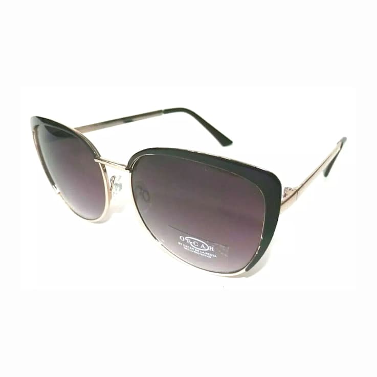 OSCAR by Oscar de la Renta Black and Gold Tone Cat Eye Frame / Smoke
Gradient Lenses Sunglasses