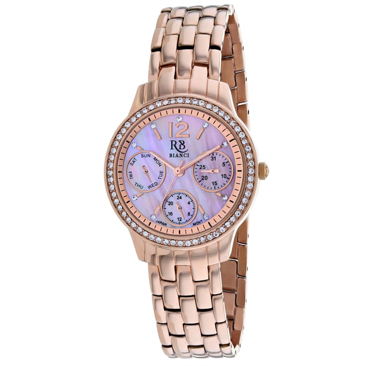 Roberto Bianci Women's Valentini Pink Dial, Rose Stainless Steel Watch
