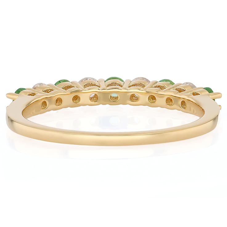 Tsavorite And Lab-Grown Diamond Band Ring In 18K Gold Over Sterling
Silver 0.53ctw