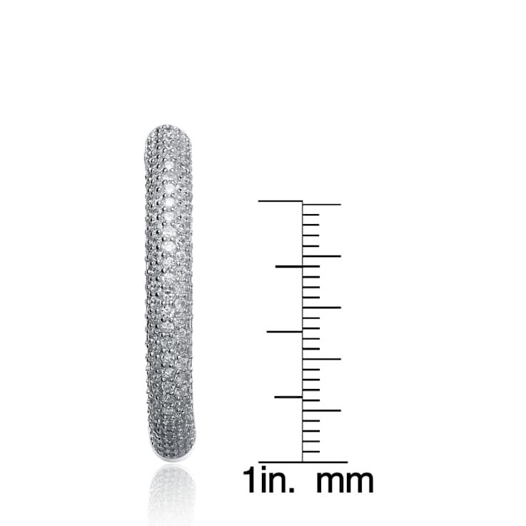 CZ Inside-Out Hoop Earrings In Sterling Silver