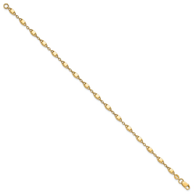 14K Yellow Gold Polished Fancy Link Bracelet