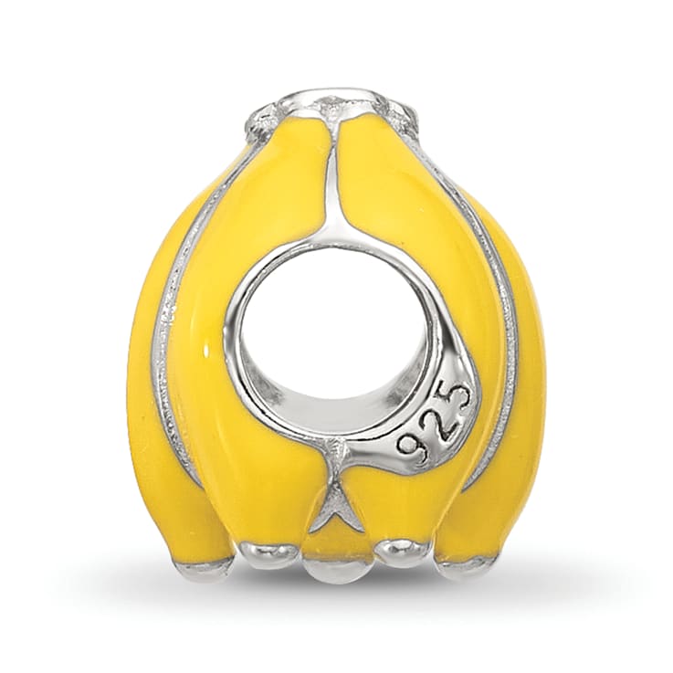 Sterling Silver Kids Enamel Banana Bunch Bead
