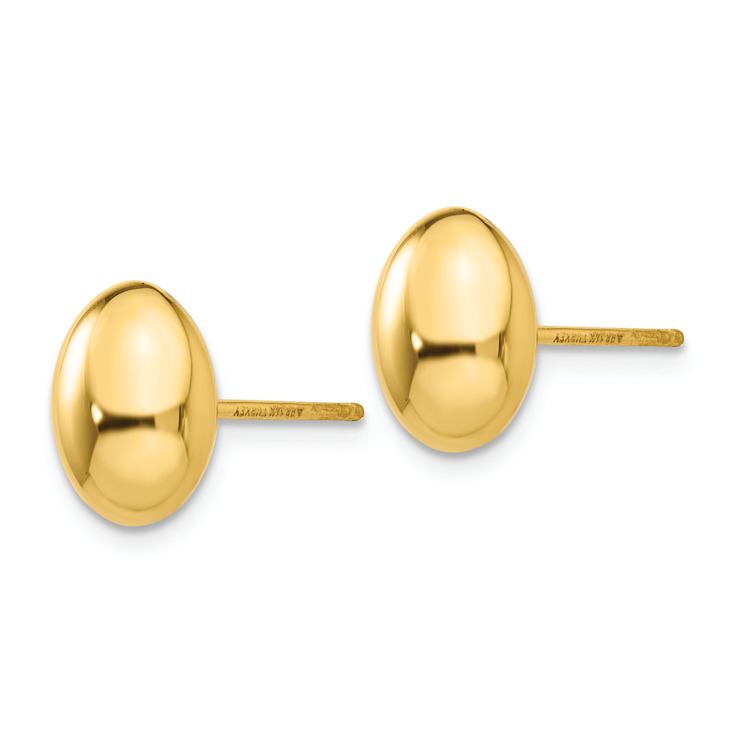14k Yellow Gold Polished 10mm Stud Earrings