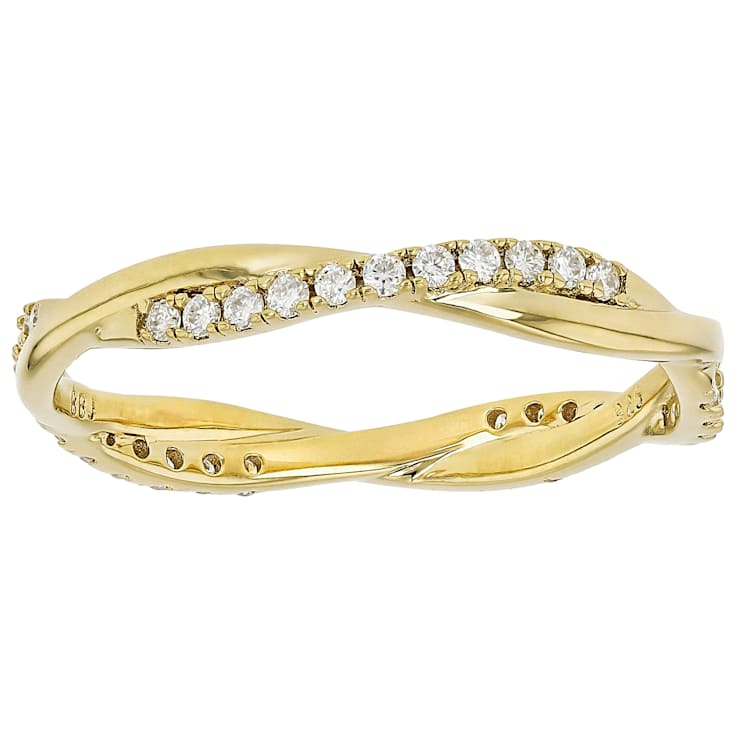 Moissanite Stackable Set Of 3 Rings In 14K Gold Over Sterling Silver