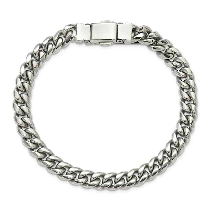 Stainless Steel 8mm Polished Curb Link Bracelet