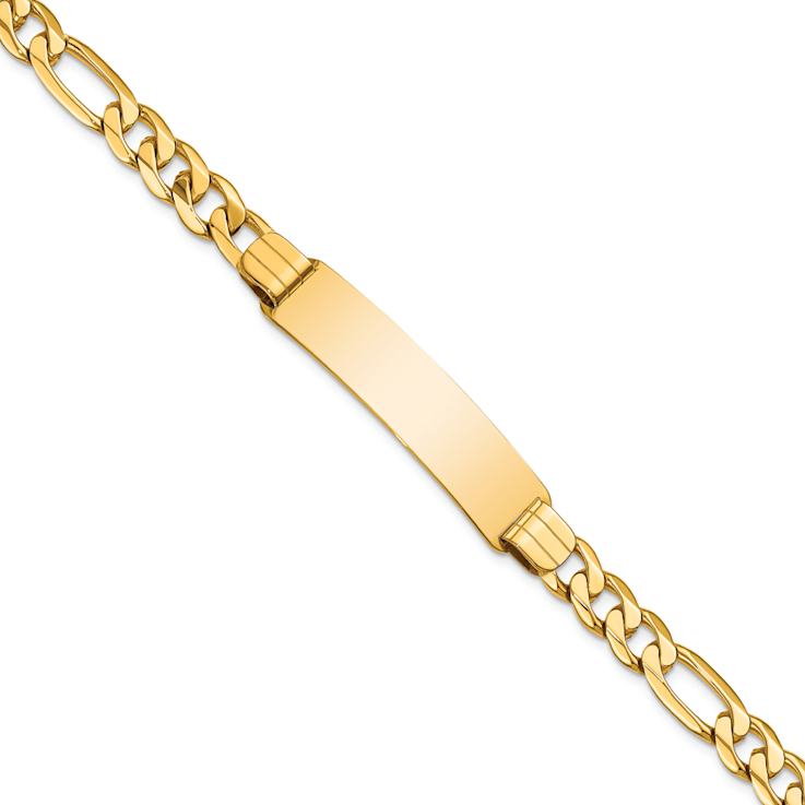 10k Yellow Gold Figaro Link ID Bracelet