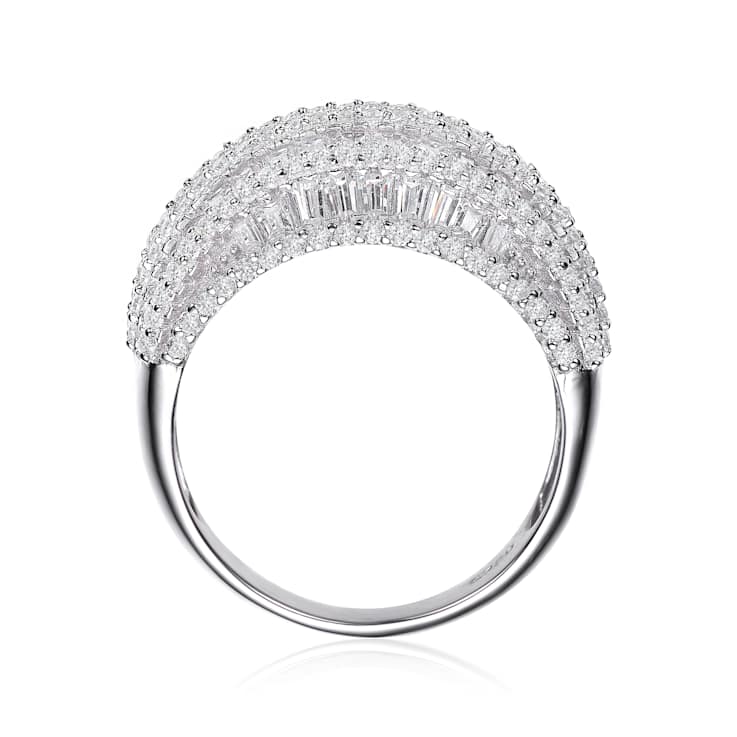 Dome-Shaped CZ Cocktail Ring In Sterling Silver