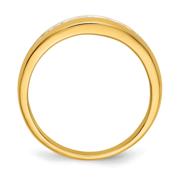 10K Yellow Gold with Rhodium Diamond Men's Channel Ring 0.32ctw