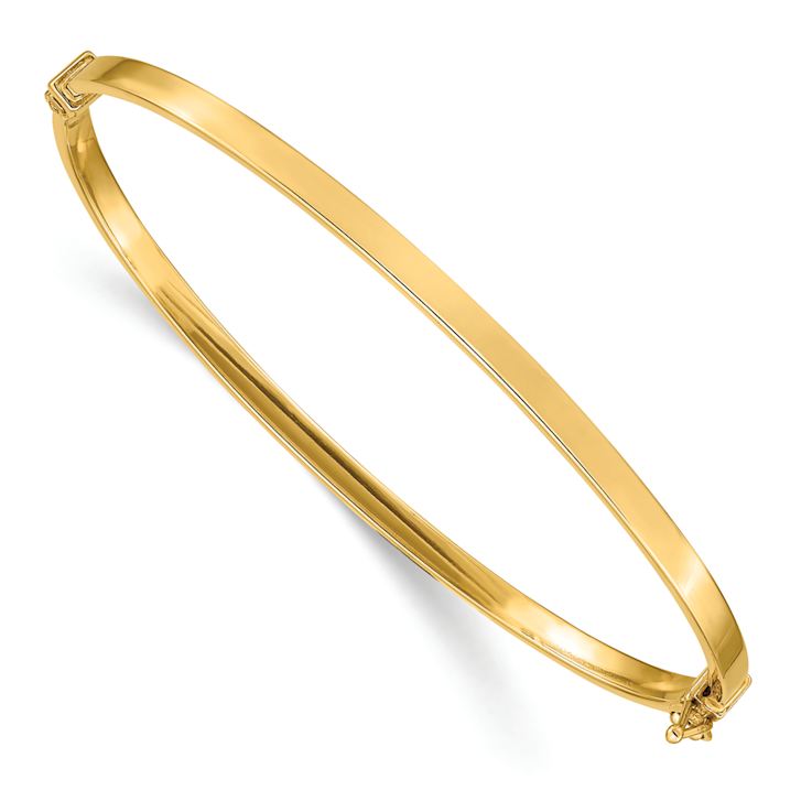 10k Yellow Gold 3mm Polished Hinged Bangle Bracelet