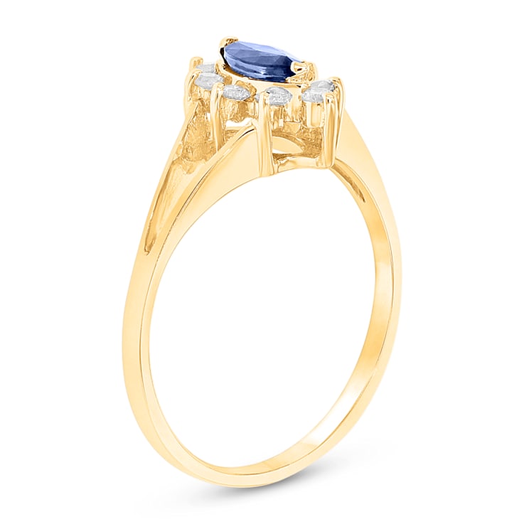 0.40ctw Sapphire and Diamond Ring in 14k Yellow Gold