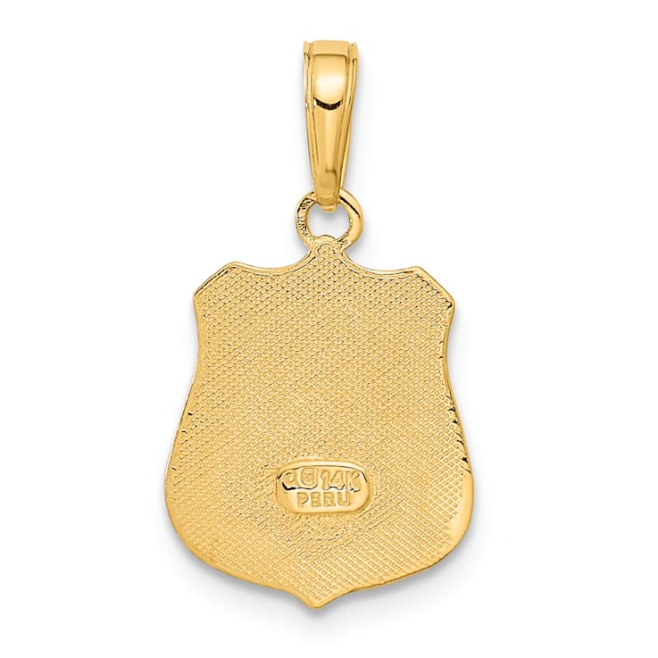 10K Yellow Gold Police Badge Pendant