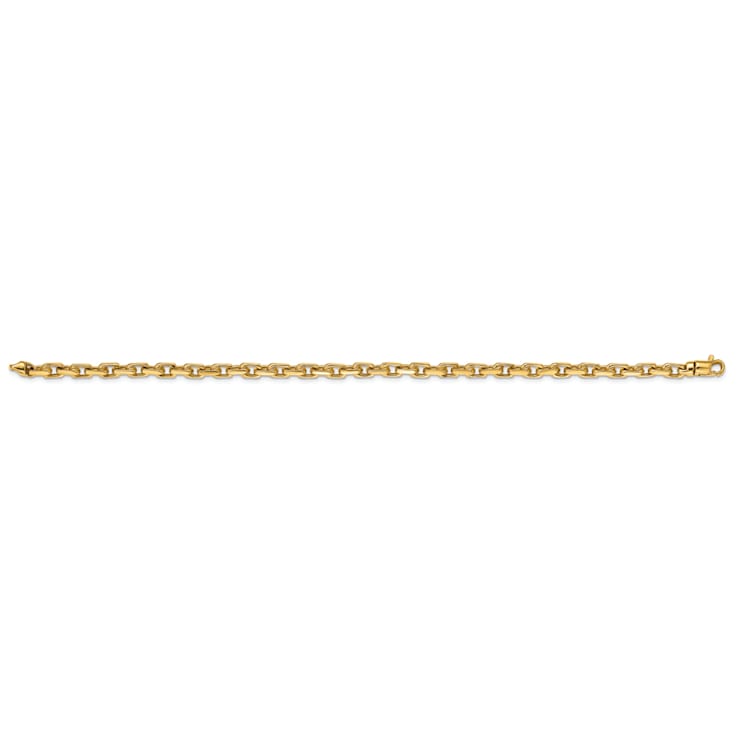 14k Yellow Gold 4.2mm Hand-polished Fancy Link Bracelet