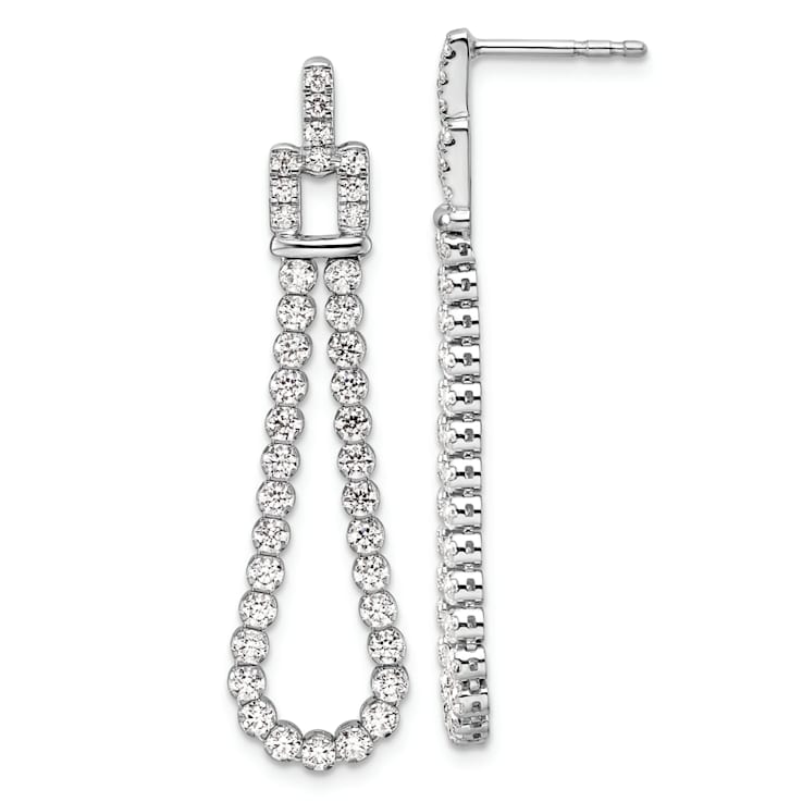 Rhodium Over 14K White Gold Lab Grown Diamond SI1/SI2, G H I, Post Loop
Dangle Earrings