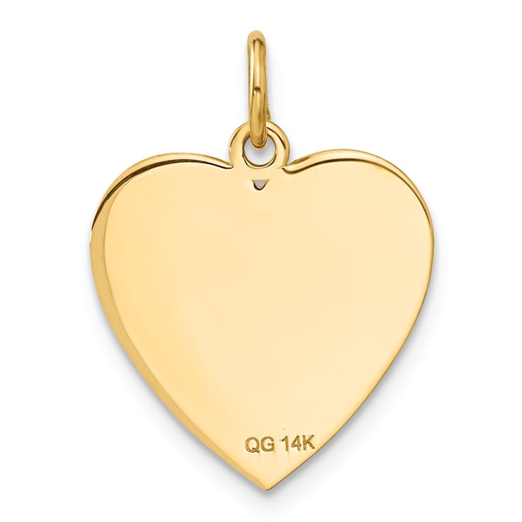 14k Yellow Gold Textured Flag Heart Pendant