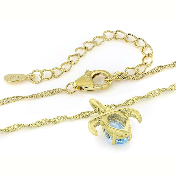 Sky Blue Topaz Capricorn Birthstone Pendant