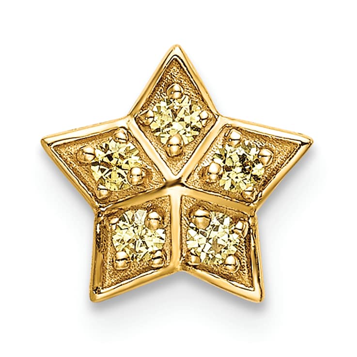 14k Yellow Gold Yellow Sapphire Star Chain Slide Pendant