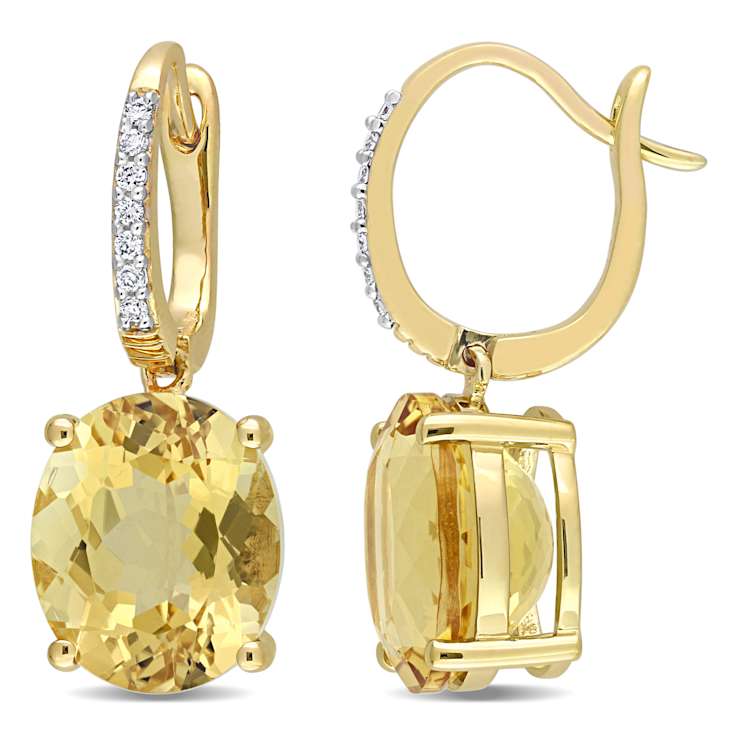 Citrine and Diamond 14K Yellow Gold 8.71ctw
