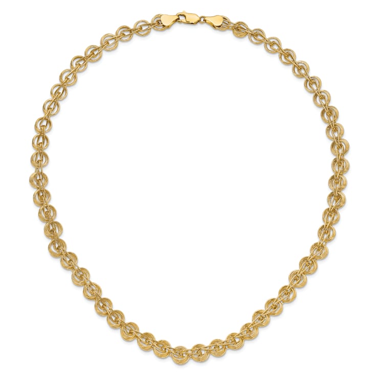 14K Yellow Gold Polished Fancy Link Necklace