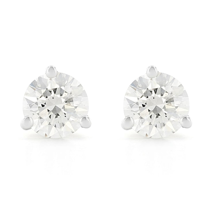 Certified White Lab-Grown Diamond H-I SI 14k White Gold Martini Stud
Earrings 1.50ctw