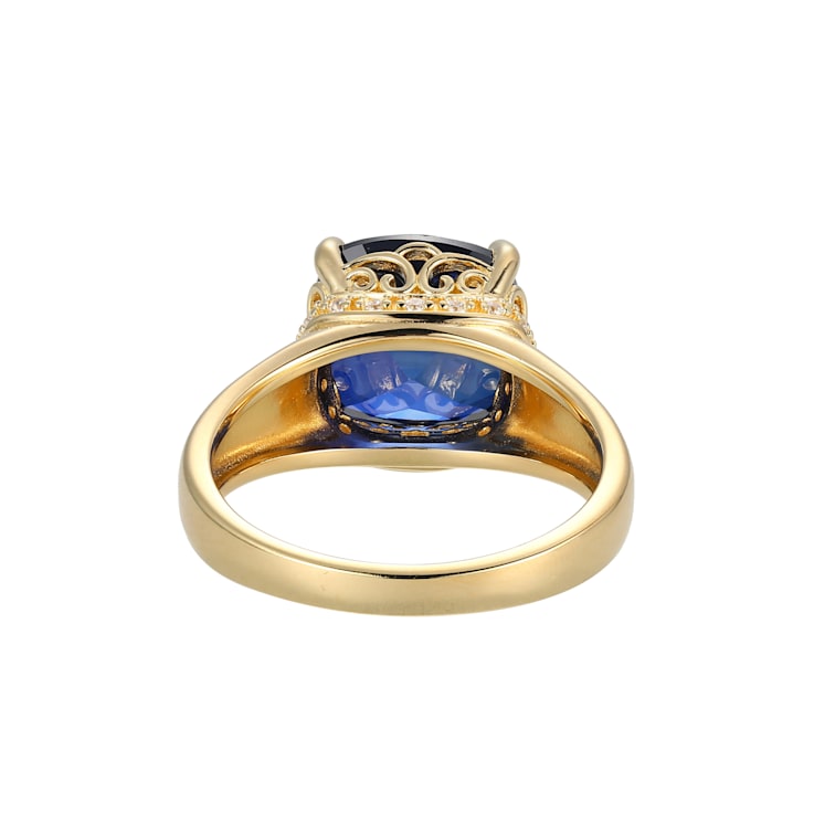 Lab Blue Sapphire And Cubic Zirconia 18k Yellow Gold Over Silver
September Birthstone Ring 4.45ctw