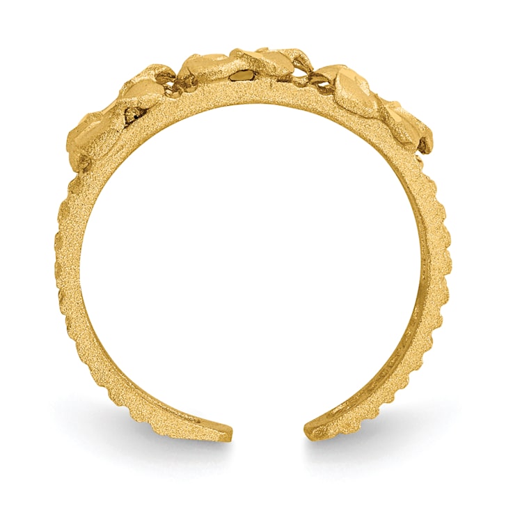 14K Yellow Gold Plumeria Toe Ring