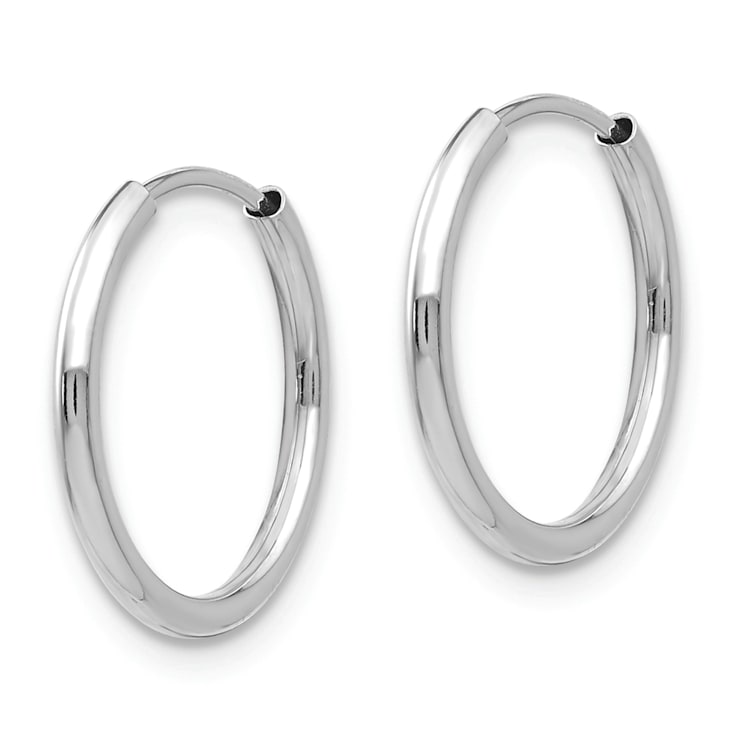 Rhodium Over 14K White Gold Endless Hoop 3 Pair Earring Set