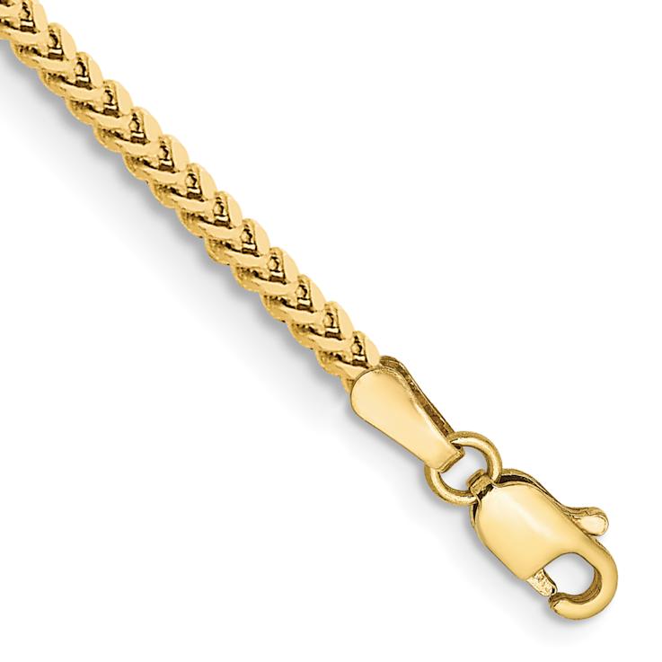 10k Yellow Gold 2mm Franco Link Bracelet