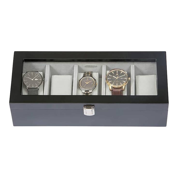 Mele and Co Tate Glass Top Wooden Watch Box