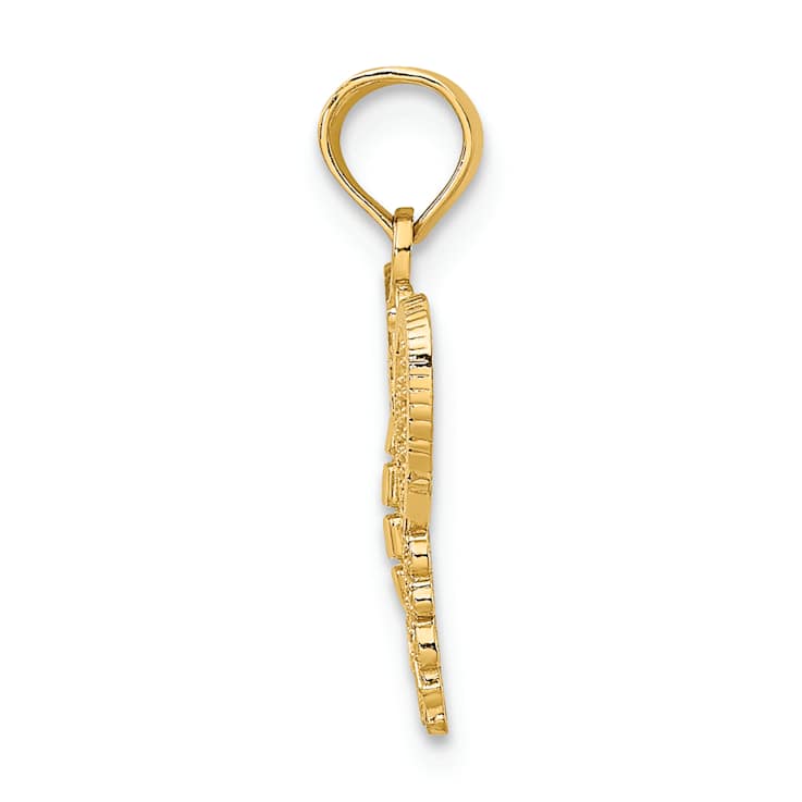 10K Yellow Gold Diamond-Cut and Textured Butterfly Charm