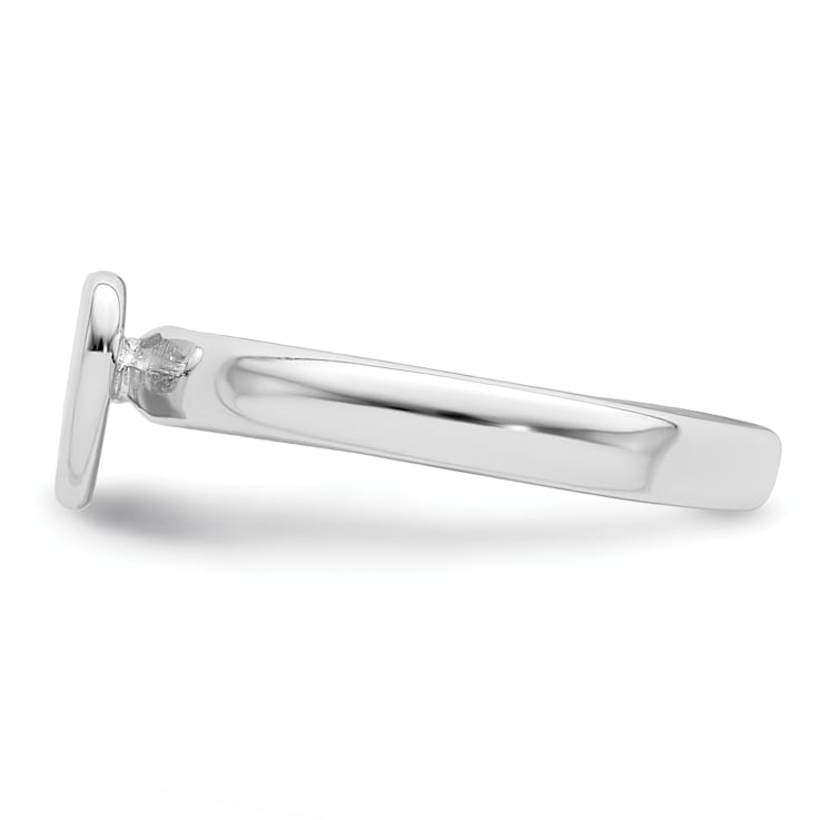 Rhodium Over Sterling Silver Polished Heart Children's Ring