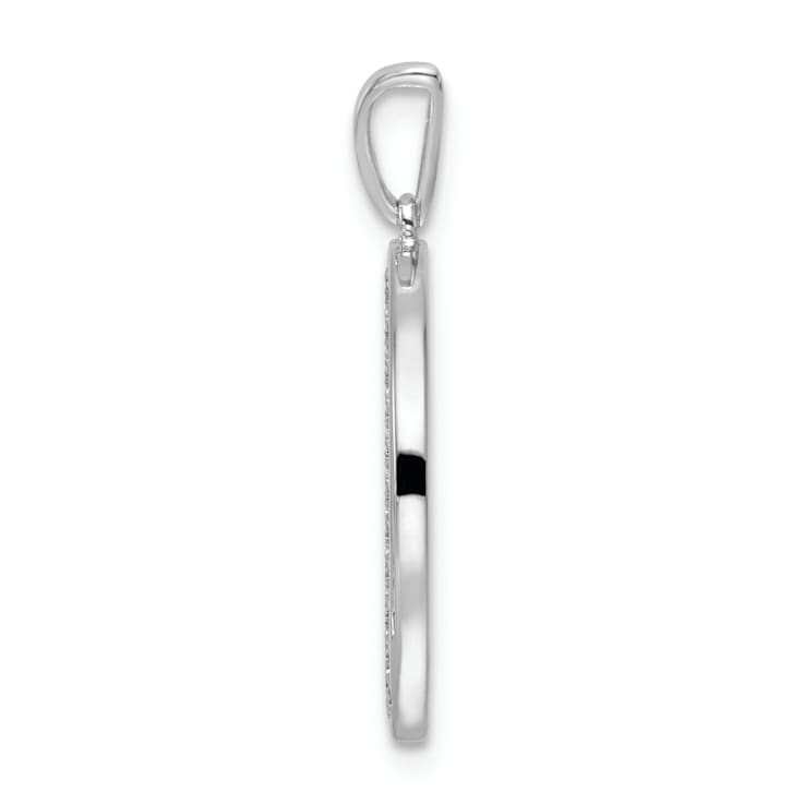 14K White Gold Gatsby Diamond Initial N Charm