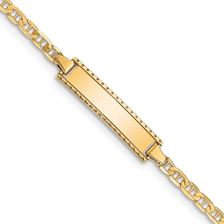 10k Yellow Gold Children's Flat Mariner Link ID Bracelet