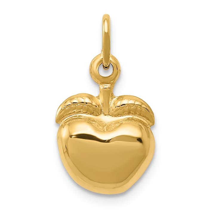 14k Yellow Gold 3D Apple pendant