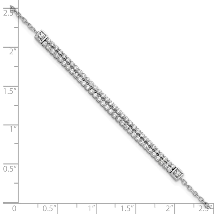 14K White Gold Lab Grown Diamond VS/SI GH, with 1 Inch Extension Bracelet
