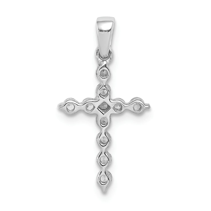 Rhodium Over 14K White Gold 1/4ct. Diamond Cross Pendant