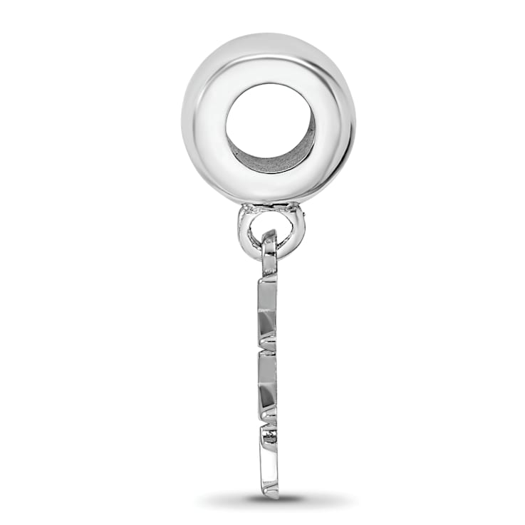 Rhodium Over Sterling Silver LogoArt Kappa Kappa Gamma Vertical Letter Bead