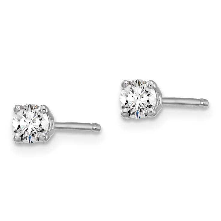 14K White Gold Lab Grown Diamond 1/5ctw Certified VS/SI GH 4 Prong Earrings
