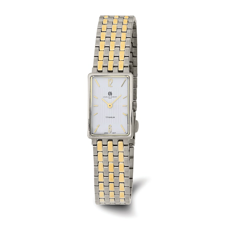 Charles Hubert Ladies Two-Tone Titanium White Dial Watch