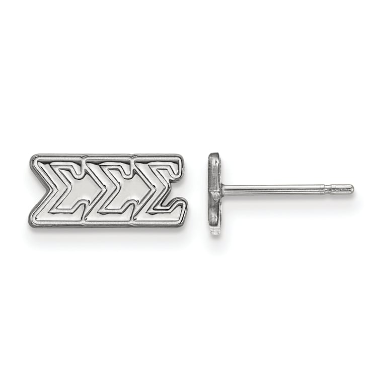 Rhodium Over Sterling Silver LogoArt Extra Small Post Earrings