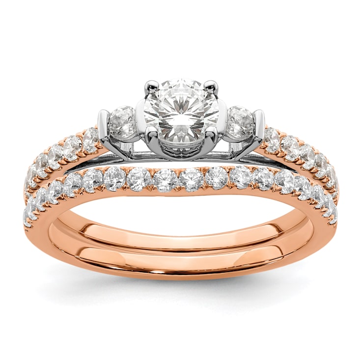 10K Two-tone Lab Grown Diamond VS/SI GH, Complete Engagement Ring 0.71ctw