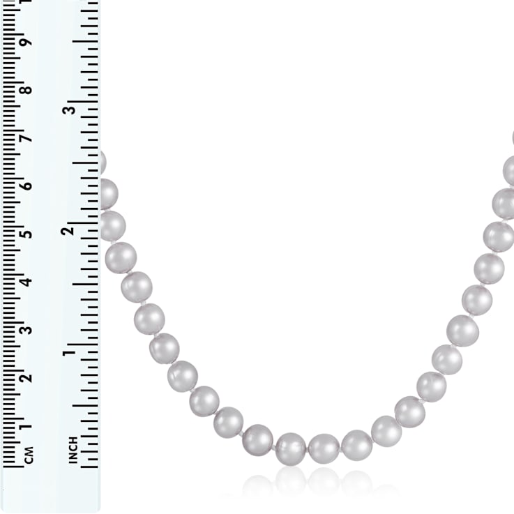 7-8mm Grey Cultured Freshwater Pearl endless Necklace