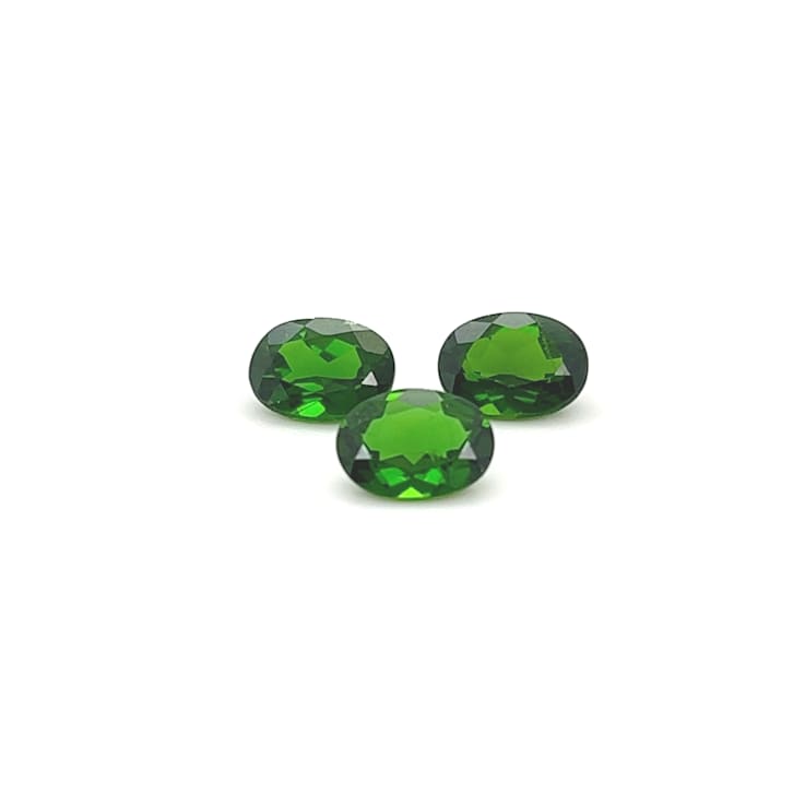 Chrome Diposide 8x6mm Oval Set of 3 3.50ctw