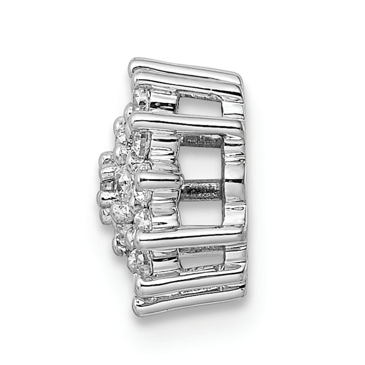 Rhodium Over 14K Gold Lab Grown Diamond SI1/SI2, G H I, Cluster Chain
Slide Pendant 0.28ctw