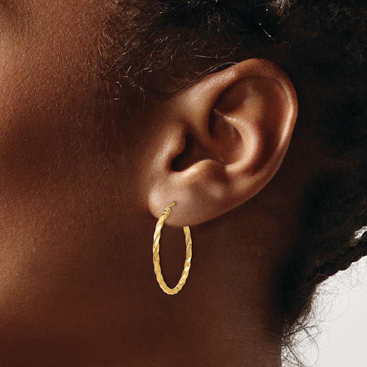 14k Yellow Gold Twist Polished 7/8