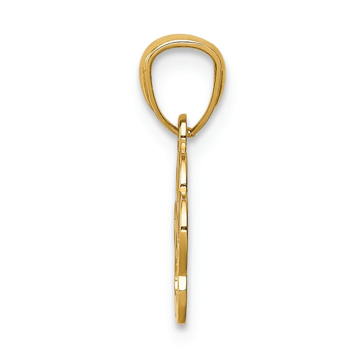 14K Yellow Gold Dog Paw Pendant
