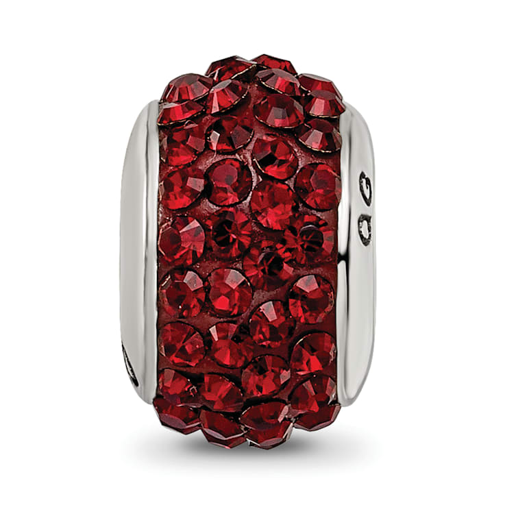 Sterling Silver Reflections Dark Maroon Full Preciosa Crystal Bead