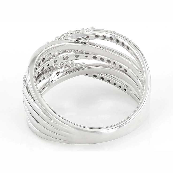 Lab-Grown Diamond Crossover Ring 0.62ctw In Sterling Silver