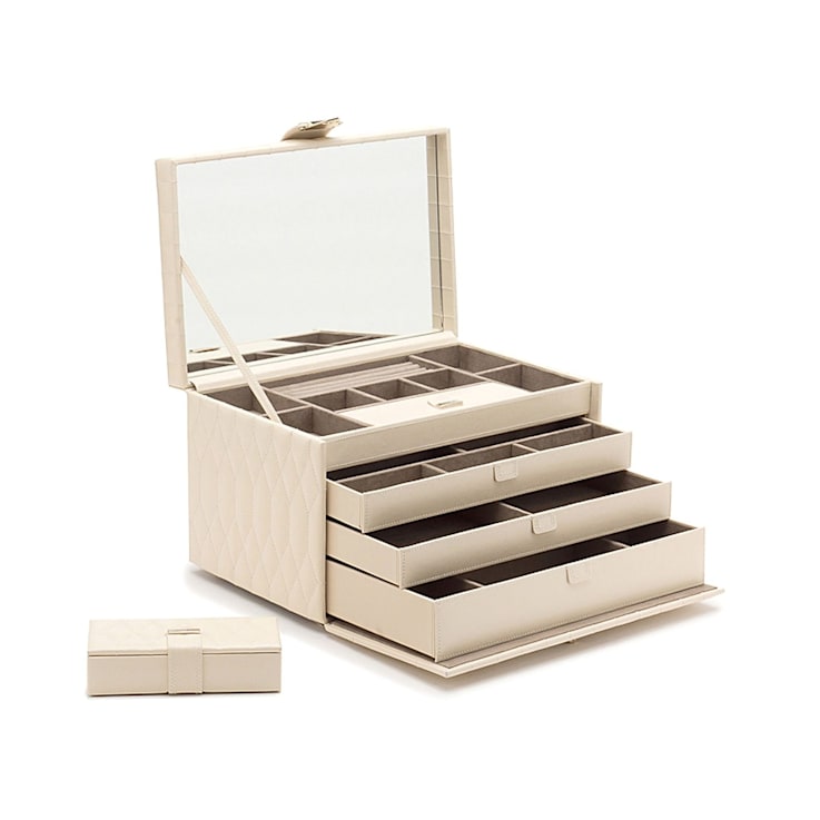 Caroline Large Jewelry Box Ivory By Wolf